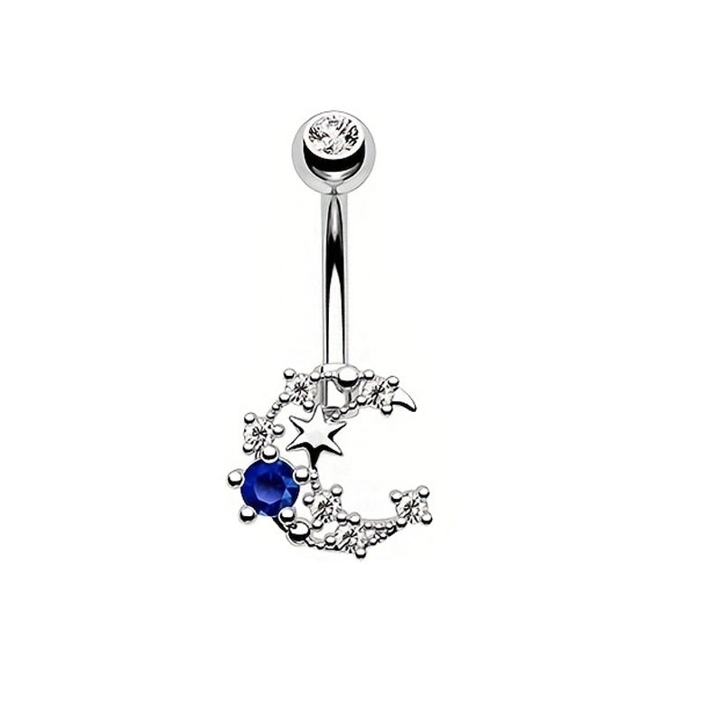 1 Piece Belly Rings Minimalist Color Block 304 Stainless Steel Inlay Zircon