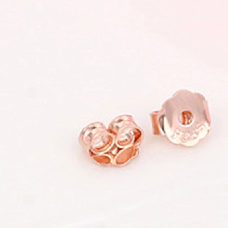 1 Pair 925 Sterling Silver Solid Color Ear Nuts Jewelry Accessories