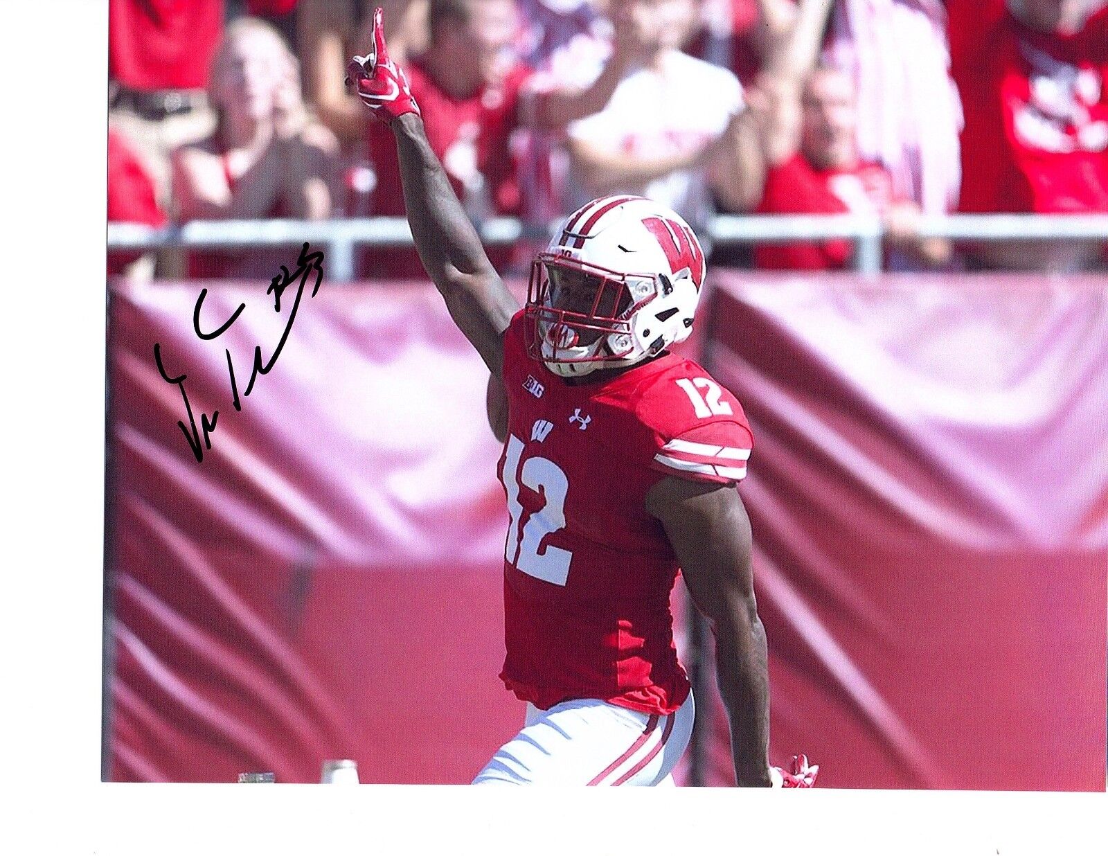 Natrell Jamerson Wisconsin Badgers hand signed autographed 8x10 football Photo Poster painting