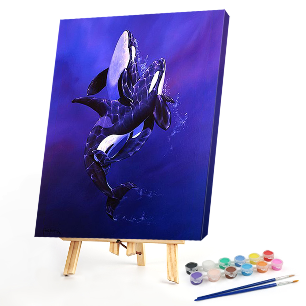 

40*50CM - Paint By Numbers - Killer Whale, 501 Original