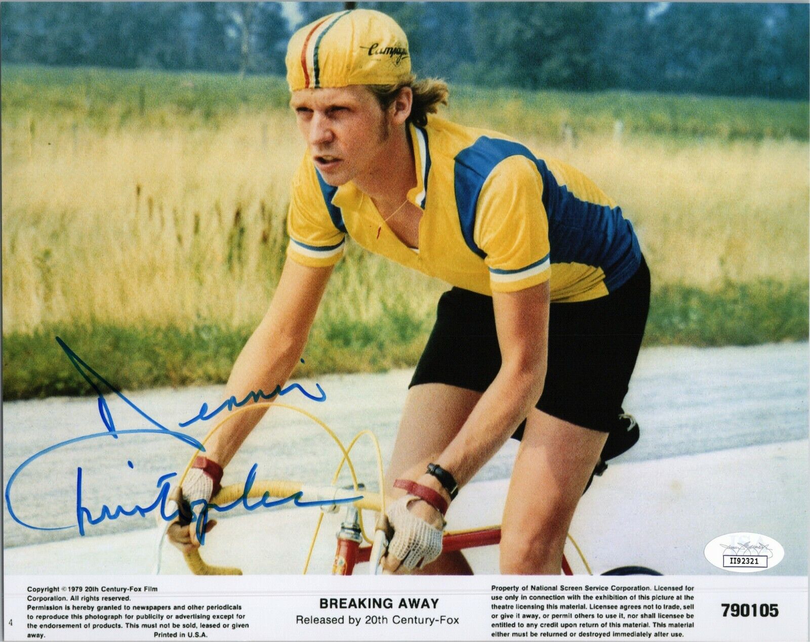 DENNIS CHRISTOPHER Authentic Hand-Signed BREAKING AWAY