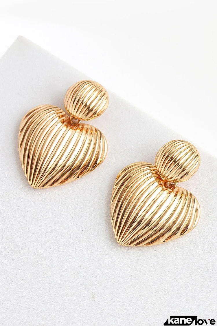 Zinc Alloy Ribbed Earrings