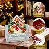 6Pcs DIY Pearl Diamond Painting Christmas Cards, 3D Greeting Card Craft Kits with Resin Pearls, Handmade Holiday Cards for Adults, Christmas Gifts & Decorations