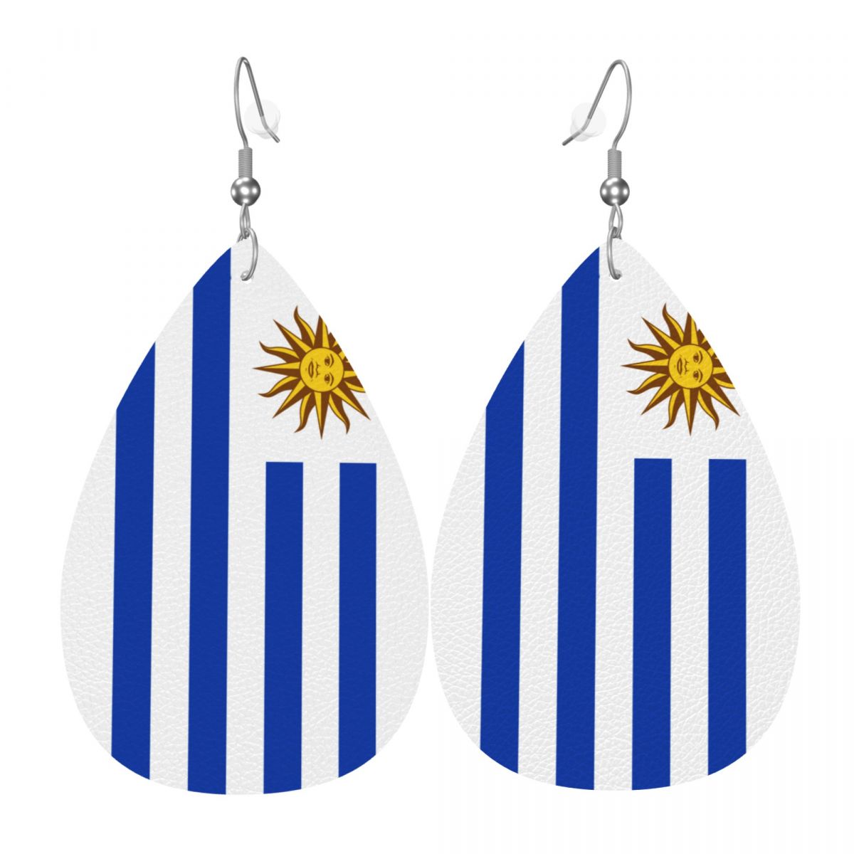 Uruguay Flag Unique Teardrop Handmade Earrings