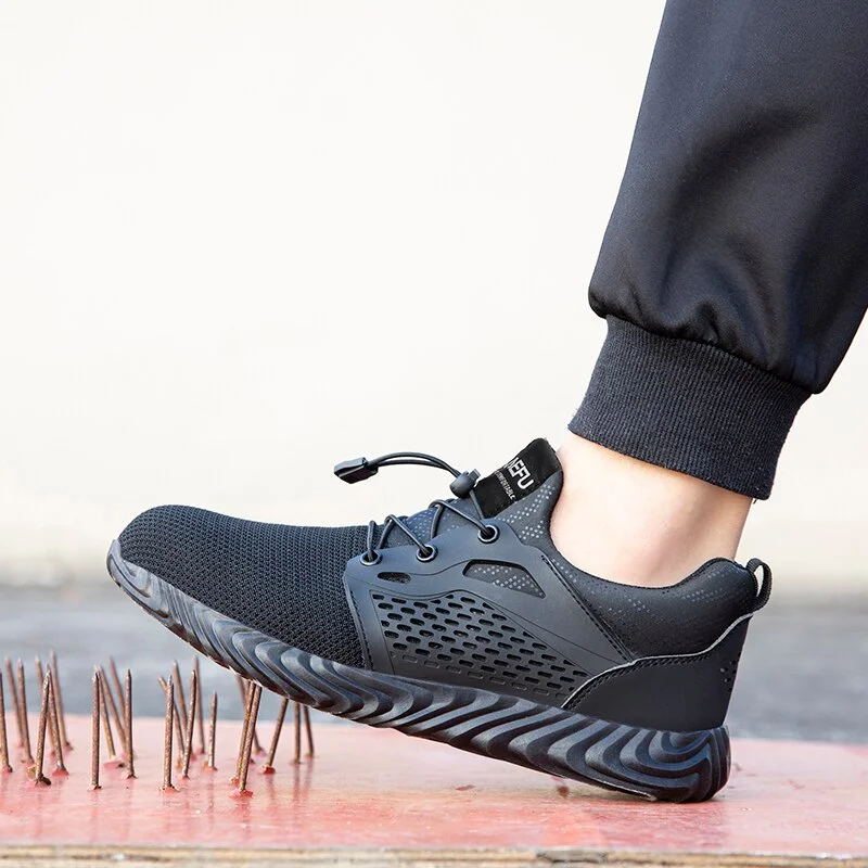Safety Shoes for Men with Steel Toe Cap Women Work Footwear Breathable Sports Shoes Construction Trekking Boots Black Pink 36-48