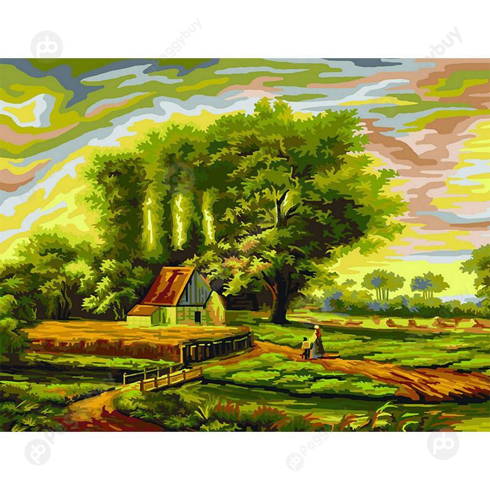 

40*50CM Paint By Numbers-Quiet Village, 501 Original