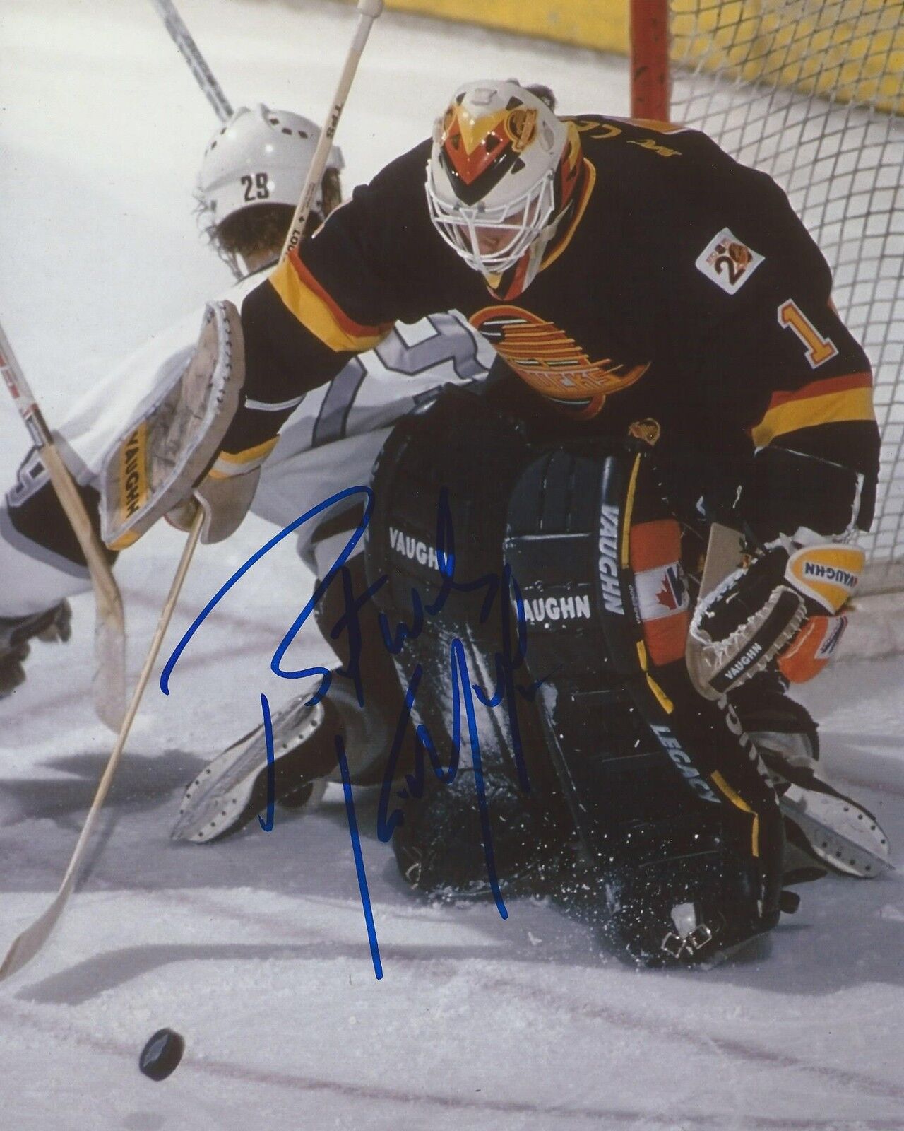 Kirk McLean Signed 8×10 Photo Poster painting Vancouver Canucks Autographed COA & Proof F