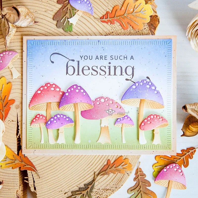 Piggy Craft metal cutting dies cut die mold Mushroom decoration Scrapbook paper craft knife mould blade punch stencils dies