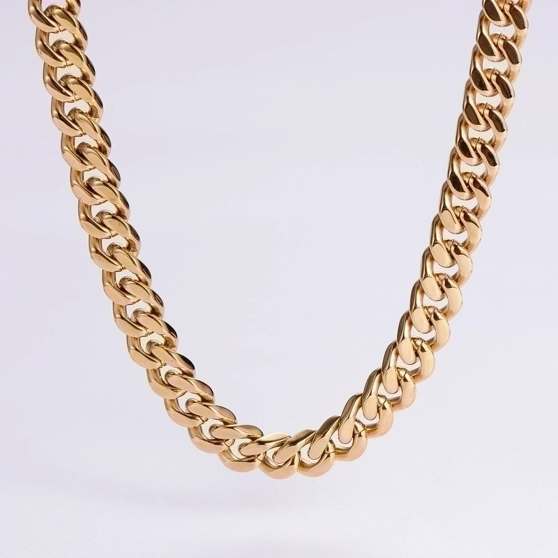 3 Pieces 304 Stainless Steel Hip-Hop Rock Polishing Plating Solid Color Long Necklace