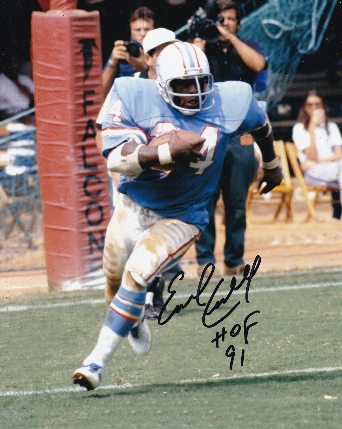 EARL CAMPBELL SIGNED AUTOGRAPH 8X10 Photo Poster painting HOUSTON OILERS