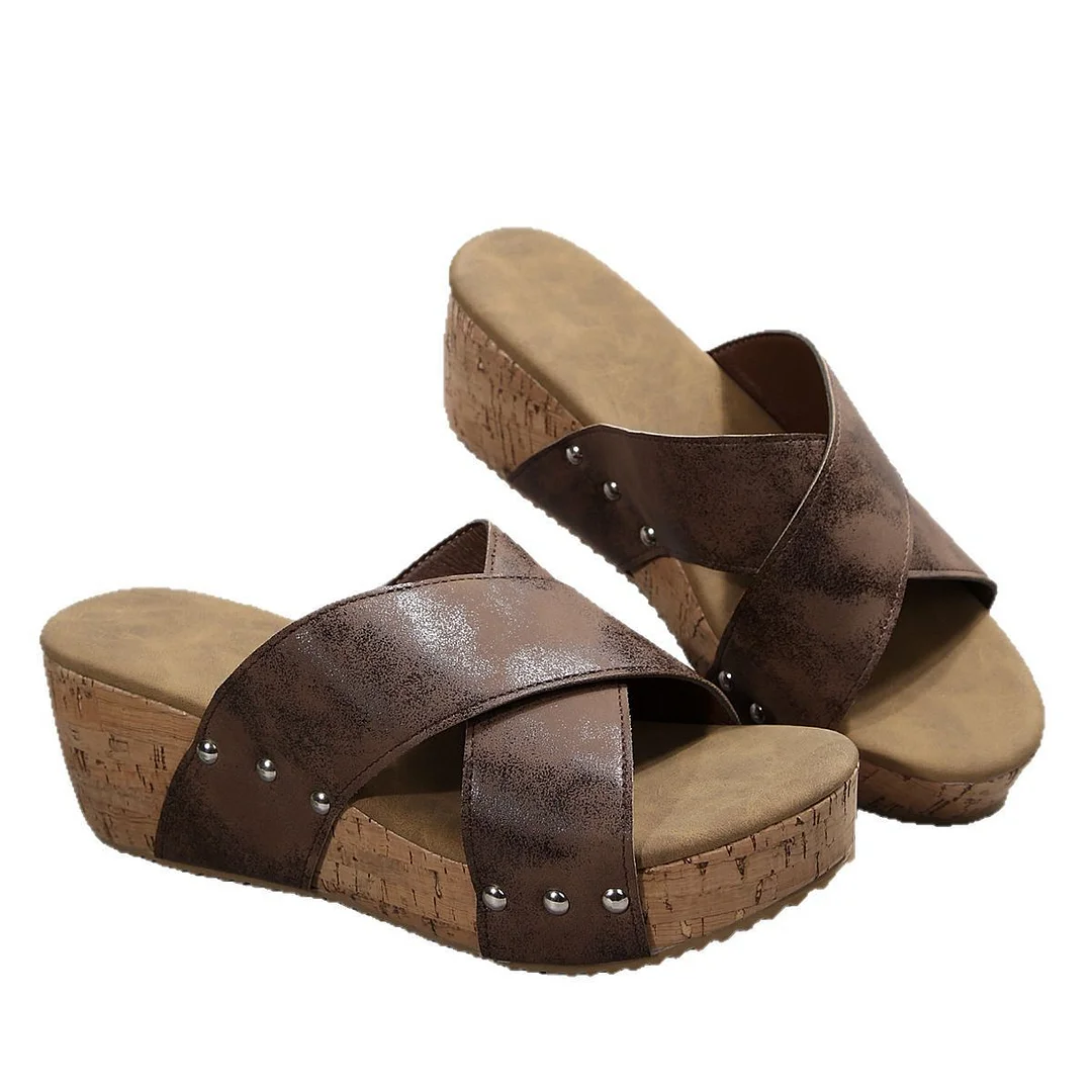 Yyvonne Slope And Slippers Women's 2025 Spring New Fashion Casual Slippers Light And Breathable Women's Shoes