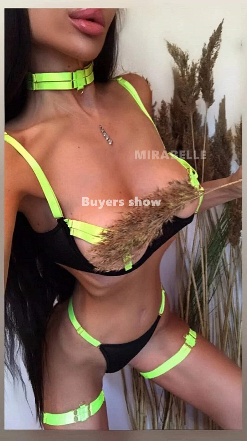 MIRABELLE Sexy Lingerie Hollow Out Erotic Costumes Transparent Bra Thong Outfits Hot Porn Lingerie Bottom Whore 4-Piece Sex Suit