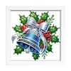5D DIY Partial Special Shaped Drill Diamond Painting Xmas Bell Decor With Frame Kit 18x18cm