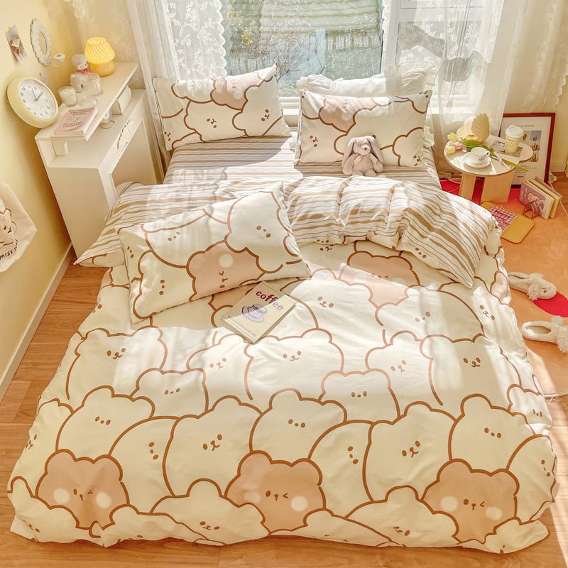 Cream Bear Bedding Set