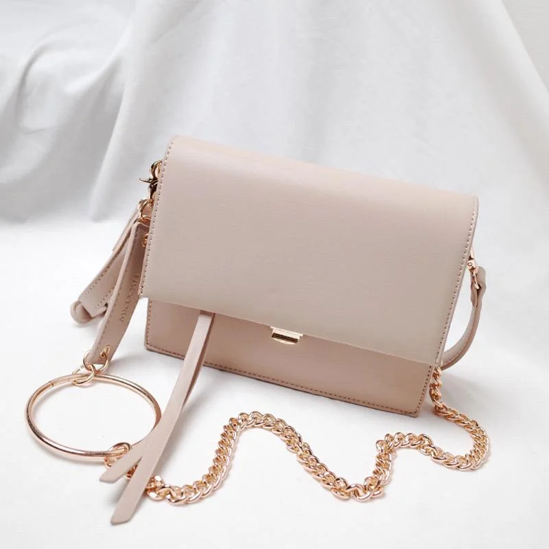 Chain crossbody bag with metal ring #1009