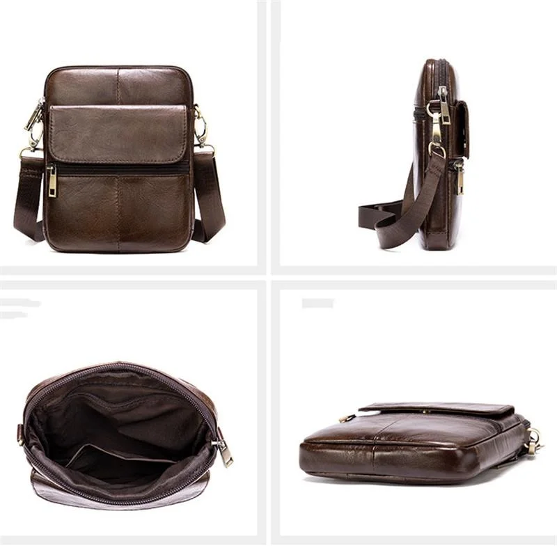 Mens Vintage Classci Large Capacity Casual Leather Shoulder Packs Crossbody Bags