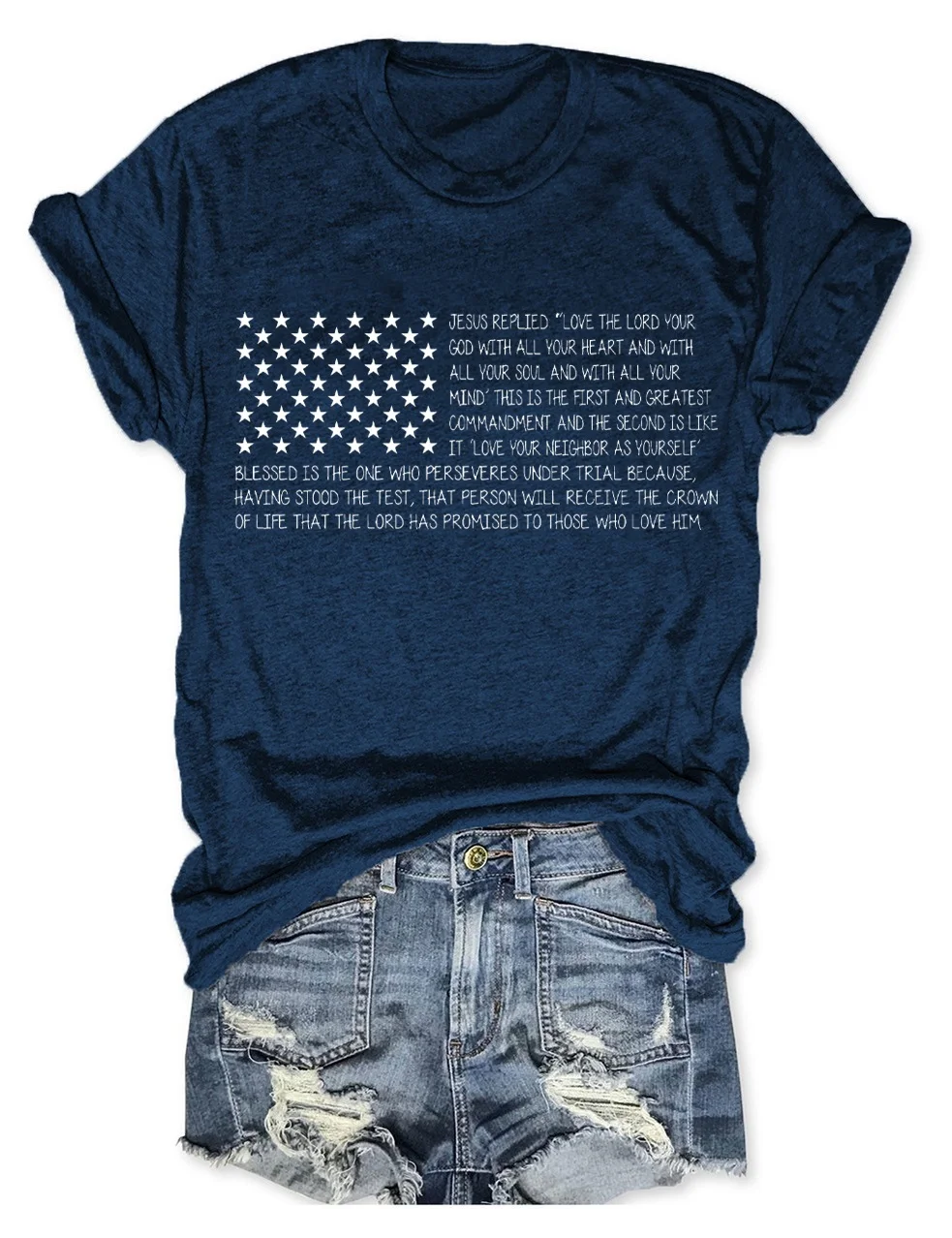USA Flag American Christian Bible T-Shirt
