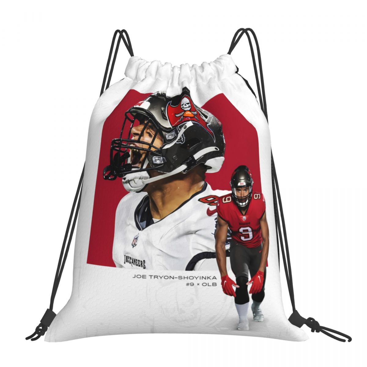 Tampa Bay Buccaneers Joe Tryon-Shoyinka Foldable Sports Gym Drawstring Bag