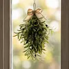 24 Inch Artificial Olive Branch Wreath Teardrop Swag Faux Greenery Hanging Pendant for Front Door Wedding Arch Window & Wall Decor