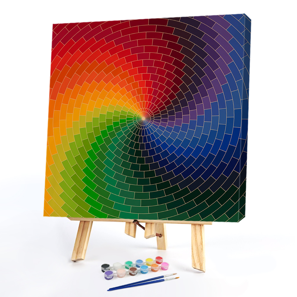 

40*40CM - Paint By Numbers - Colorful Rotating Rainbow, 501 Original