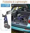 Soundfuse Rollator Walkers for Seniors with Seat, Foldable Lightweight Rolling Walker with 8" Big PU Wheels, Ergonomic Seat, Dual Height Adjustment