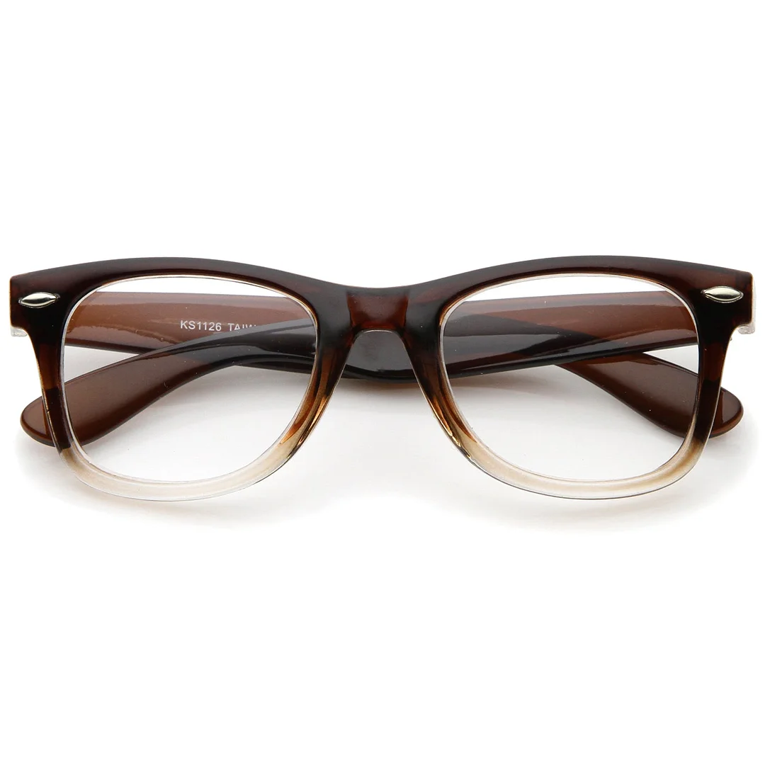 Classic Thick Square Clear Lens Horn Rimmed Eyeglasses 50mm