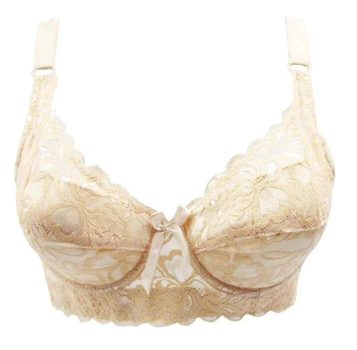 Plus Size 40 42 44 Lace Bras for Women's Bralette Crop Top Underwear Sexy Lingerie Push Up Brassiere Girl