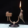 Vintage Handmade Pure Copper Bird-Shaped Desktop Mechanical Semi-Automatic Kerosene Lighter