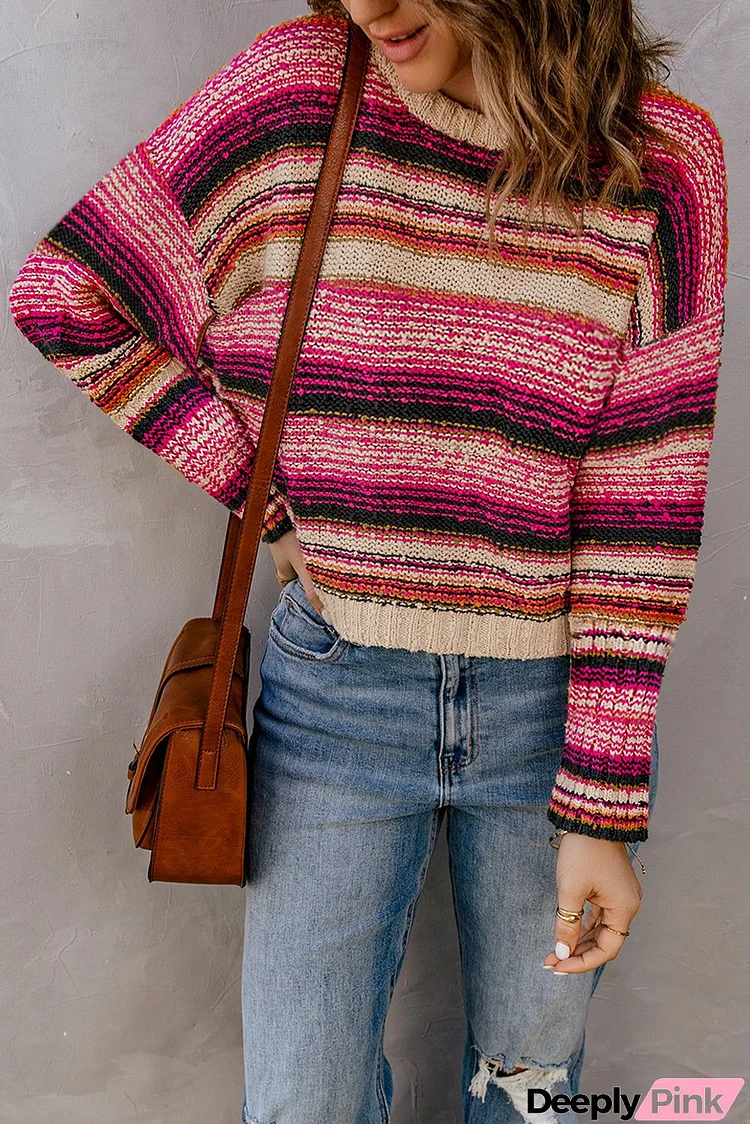 Striped Colorblock Knit Sweater