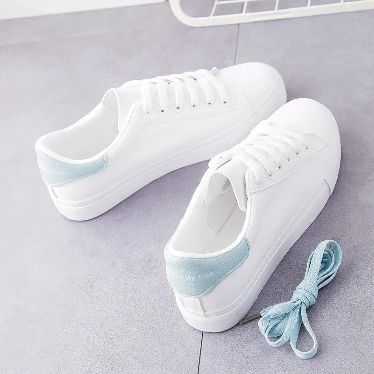 Yyvonne New Small White Shoes Female Korean Version Of Students With Flat Shoes Flat Sports Leisure Round Head Flat Women's Single Shoes