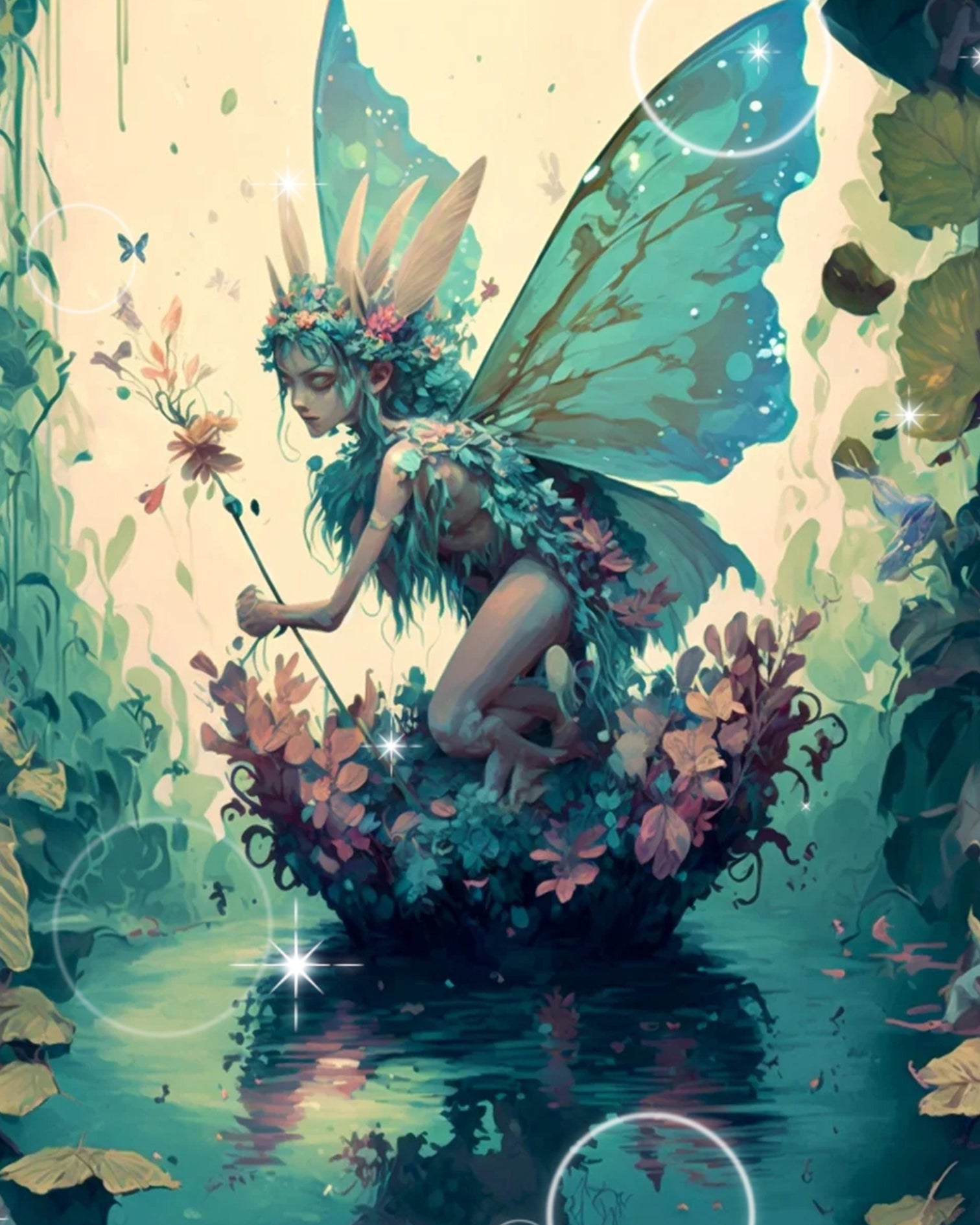 Butterfly Fairy 40*50CM(Canvas) Full Round Drill Diamond Painting gbfke