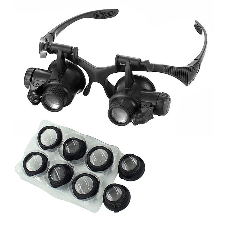 LED Magnifier Glasses Magnifying Headband Eyewear for Jewelers Watchmaker