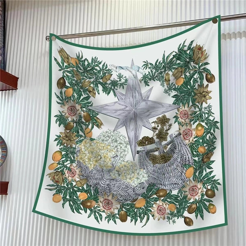 90cm * 90cm Hangzhou High Quality Twill Forged Large Square Scarf Fashion Printed Scarf Sunscreen Shawl Scarf