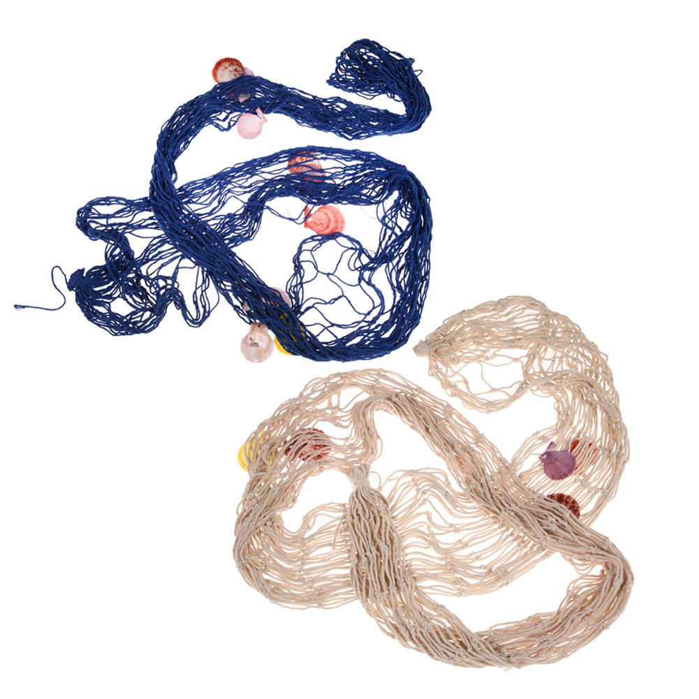 

Decorative Nautical Fishing Net Seaside Wall Beach Party Sea Shell Decor, Beige, 501 Original