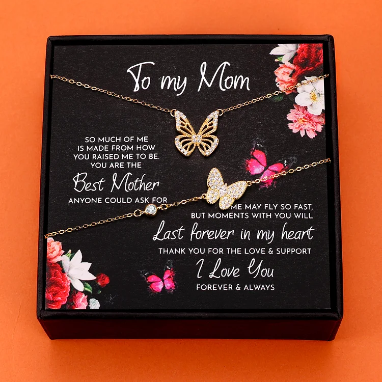 Personalized Wedding Jewelry Set Butterfly Necklace Bracelet Earrings Rings For Best Friends For Mom