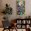Colored House Glass Painting - Full Embroidery 3 Strands 11CT Stamped Cross Stitch - 40*70CM - Large Size