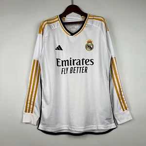 2023/2024  Long Sleeve Real Madrid Home Football Shirt1:1 Thai Quality