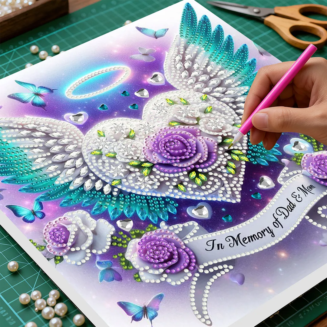 DIY Special Shape Drill Pearl Gem Diamond Art Painting Kit with Frame 9.84x9.84in Art Craft Pearl Diamond Painting for Adults Beginners Home Decor (BK37)