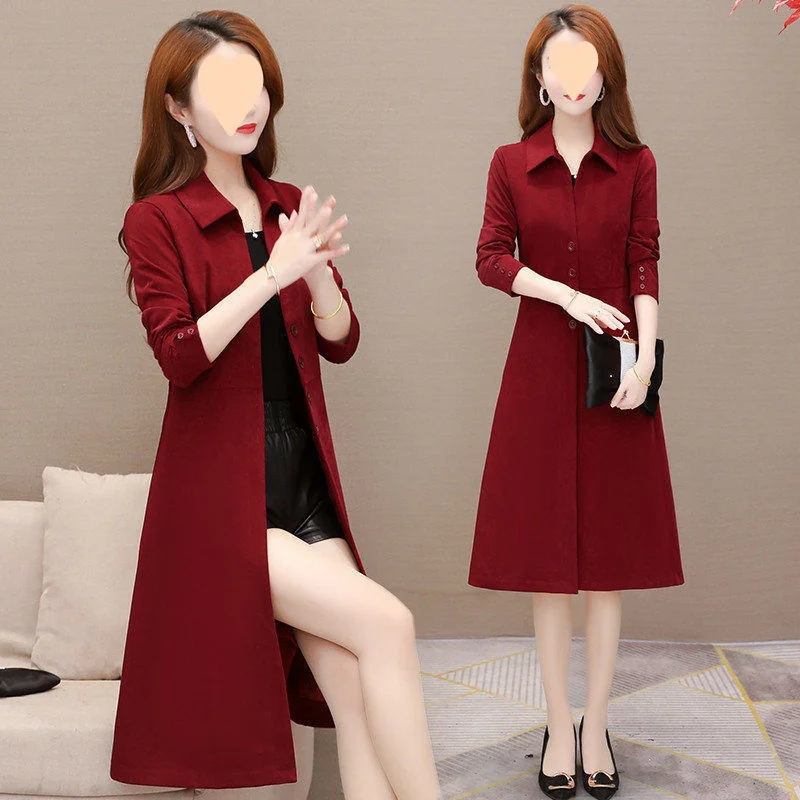Woherb Windcoat Female In 2024 Spring And Autumn New Fashion Temperament Small Knee Coat Coat Women's Clothing-Outfit Ideas