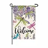 DIY Diamong Painting Double Sided Drills Garden Flags Outdoor Decor Holiday Garden Decorations Kit(Welcome Dragonfly)