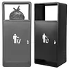 [US Local Warehouse] Commercial Outdoor Trash Can Decorative Trash Container with Lid for Park Garden