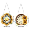2Pcs Sunflower DIY Diamond Painting Ornament with Clock Function Home Decor Art