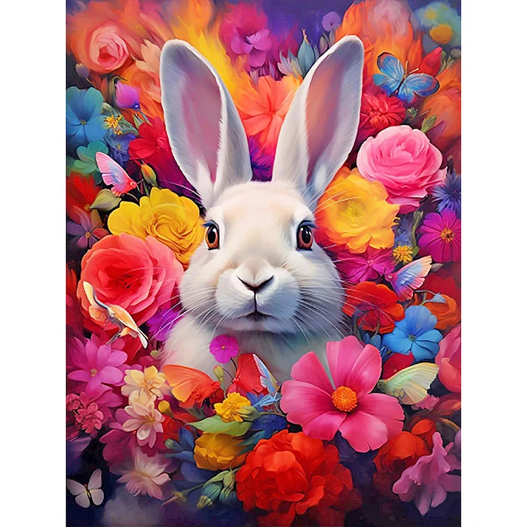 Rabbit 30*40CM (Canvas) Full Round Drill Diamond Painting gbfke