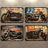 [US Local Warehouse]4PCS Motorcycle - Vintage Metal Signs Set - 30*40cm