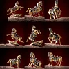 Movable magnetic metal minifigure decoration for living room and entryway, horse figurine assembly model