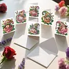 6Pcs Diamond Painting Flower Gnome Greeting Card Set with Envelopes for Birthdays Thanksgiving & Special Occasion