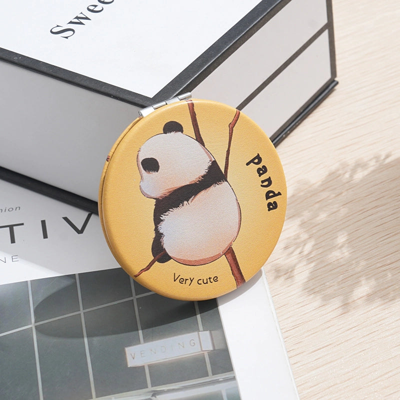 Cartoon Double-sided Portable Makeup Mirror Round Mini Mirror Bag Makeup Mirror Student Women Folding Small Mirror