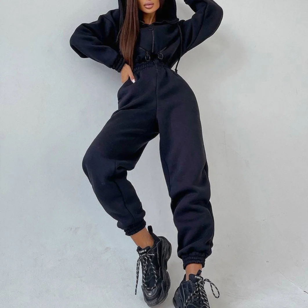 Women's Athletic Hooded Jumpsuit