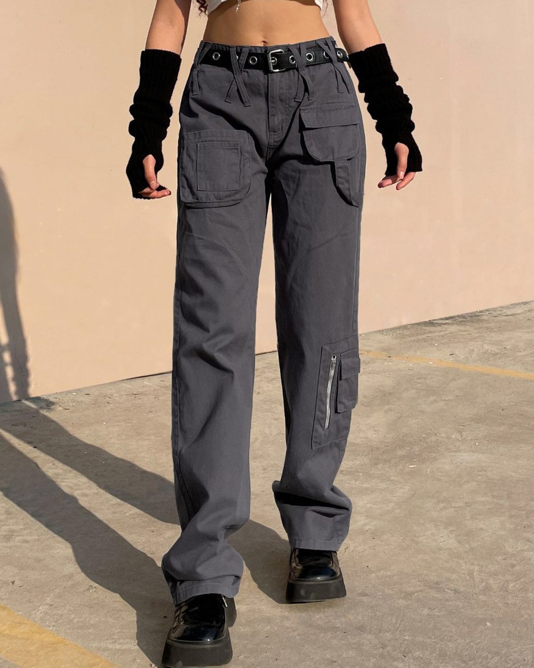 Fashionv-Pocket Casual Casual Straight Cargo Pants