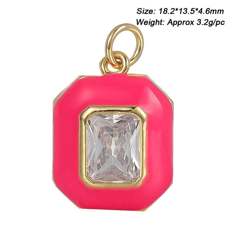 1 Piece 29 * 16mm Copper Artificial Gemstones Heart Shape Jewelry Accessories Pendant Chain